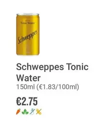 Oferta de Schweppes - Tonic Water por 2,75€ en Ryanair