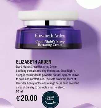 Oferta de Elizabeth Arden - Good Night's Sleep Restoring Cream  por 20€ en Ryanair