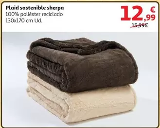 Oferta de Plaid Sostenible Sherpa por 12,99€ en Alcampo