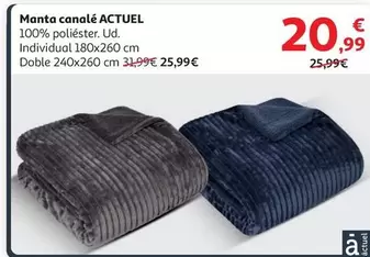 Oferta de Actuel - Manta Canalé por 20,99€ en Alcampo