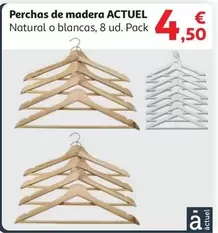 Oferta de Actuel - Perchas De Madera por 4,5€ en Alcampo