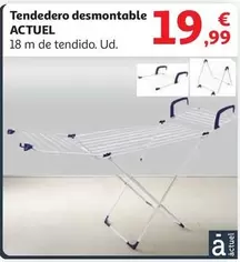 Oferta de Actuel - Tendedero Desmontable por 19,99€ en Alcampo