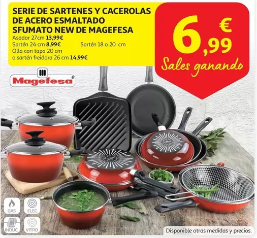 Oferta de Magefesa - Serie De Sartenes Y Cacerolas De Acero Esmaltado Sfumato New De por 6,99€ en Alcampo