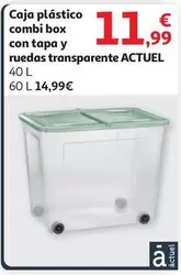 Oferta de Actuel - Caja Plástico Combi Box Con Tapa Y Ruedas Transparente por 11,99€ en Alcampo