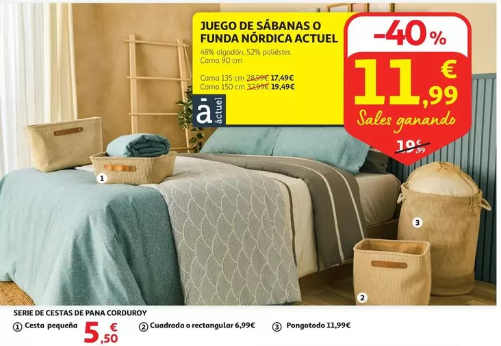 Oferta de Actuel - Juego De Sábanas O Funda Nórdica por 11,99€ en Alcampo