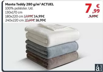 Oferta de Actuel - Manta Teddy  por 7,99€ en Alcampo