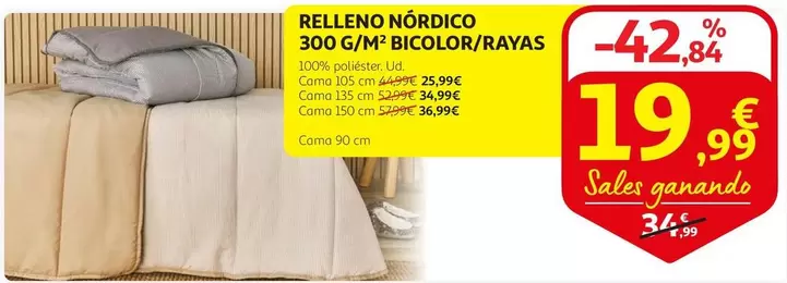 Oferta de Relleno Nordico Bicolor/ Rayas por 19,99€ en Alcampo