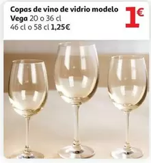 Oferta de Copas De Vino De Vidrio Modelo Vega por 1€ en Alcampo