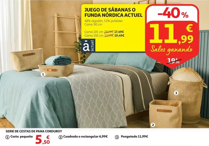 Oferta de Actuel - Juego De Sábanas O Funda Nórdica  por 11,99€ en Alcampo