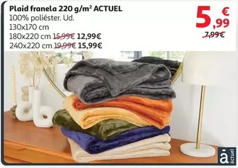 Oferta de Actuel - Plaid Franela  por 5,99€ en Alcampo