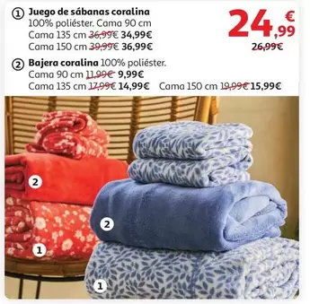 Oferta de Juego De Sábanas Coralina por 24,99€ en Alcampo