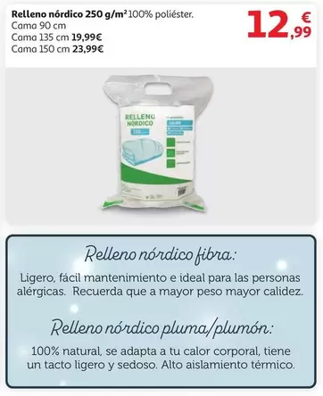 Oferta de Ideal - Relleno Nórdico por 12,99€ en Alcampo