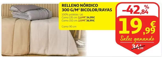 Oferta de Relleno Nordico por 19,99€ en Alcampo