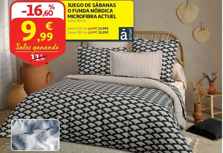 Oferta de Actuel - Juego De Sabanas O Funda Nordica Microfibra por 9,99€ en Alcampo