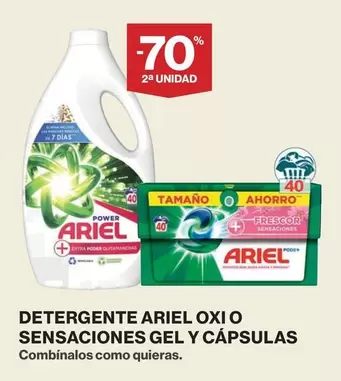 Oferta de Ariel - Detergente Oxi O Sensaciones Gel Y Capsulas en Supercor