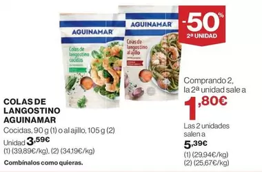 Oferta de Aguinamar - Colas De Langostino por 3,59€ en Supercor