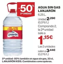 Oferta de Lanjarón - Agua Sin Gas por 2,29€ en Supercor