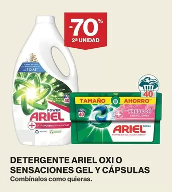 Oferta de Ariel - Detergente Oxi O Sensaciones Gel Y Capsulas en Supercor