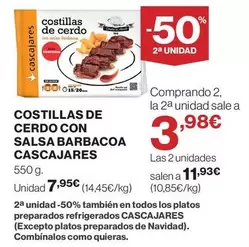 Oferta de Cascajares - Costillas De Cerdo Con Salsa Barbacoa por 7,95€ en Supercor