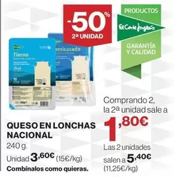 Oferta de Queso En Lonchas Nacional por 3,6€ en Supercor