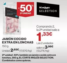 Oferta de El Corte Inglés - Jamón Cocido Extra En Lonchas por 2,65€ en Supercor