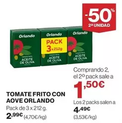 Oferta de Orlando - Tomate Frito Con Aove por 2,99€ en Supercor