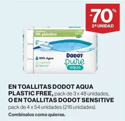 Oferta de Dodot - En Toallitas  Aqua Plastic Free en Supercor