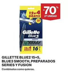 Oferta de Gillette - Blue2 15+5, Blue3 Smooth, Preparados Series Y Fusion en Supercor