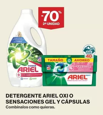 Oferta de Ariel - Detergente Oxi O Sensaciones Gel Y Capsulas en El Corte Inglés