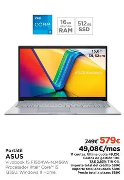 Oferta de Intel - Portátil por 579€ en El Corte Inglés