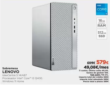 Oferta de Lenovo - Sobremesa por 579€ en El Corte Inglés