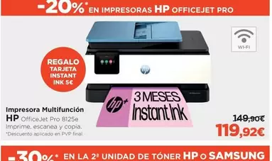 Oferta de HP - Impresora Multifunción por 119,92€ en El Corte Inglés