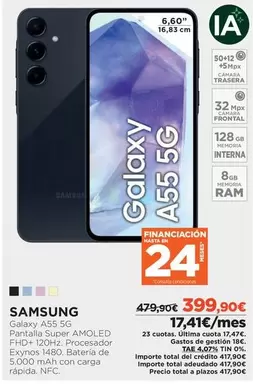 Oferta de Ram - Galaxy A55 5g por 399,9€ en El Corte Inglés