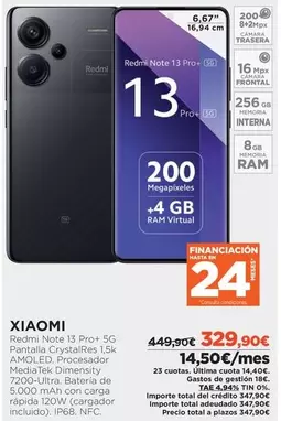 Oferta de Xiaomi - Retin Note 13 Pro+ 5g por 329,9€ en El Corte Inglés