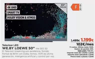 Oferta de Loewe - Televisor Led por 1199€ en El Corte Inglés