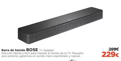 Oferta de Bose - Barra De Sonido por 229€ en El Corte Inglés