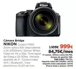 Oferta de Nikon - Cámara Bridge por 999€ en El Corte Inglés