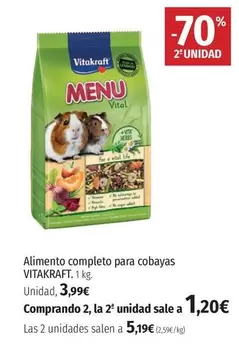 Oferta de Vitakraft -  Alimento Completo Para Cobayas por 3,99€ en El Corte Inglés