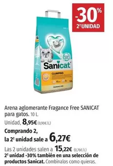 Oferta de Sanicat - Arena Aglomerante Fragance Free Para Gatos por 8,95€ en El Corte Inglés