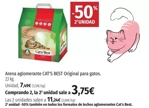 Oferta de Arena Aglomerante Original Para Gatos por 7,49€ en El Corte Inglés