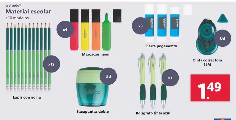 Oferta de Crelando - Material Escolar por 1,49€ en Lidl