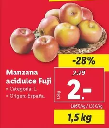 Oferta de Manzana Acidulce Fuji por 2€ en Lidl