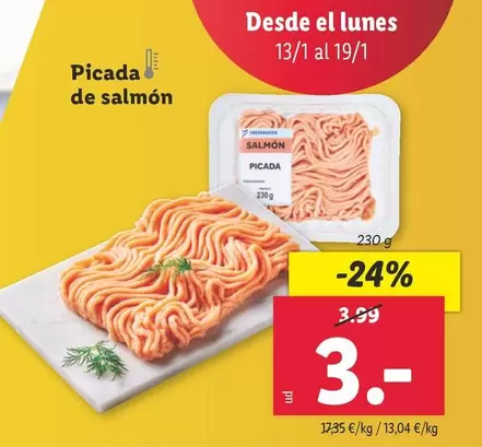 Oferta de Picada De Salmon por 3€ en Lidl