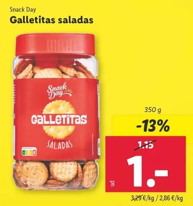 Oferta de Snack Day - Galletitas Saladas por 1€ en Lidl