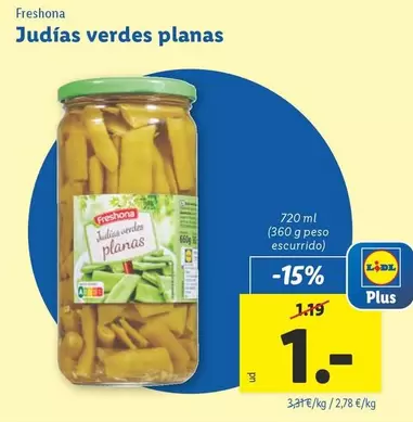 Oferta de Freshona - Judias Verdes Planas por 1€ en Lidl