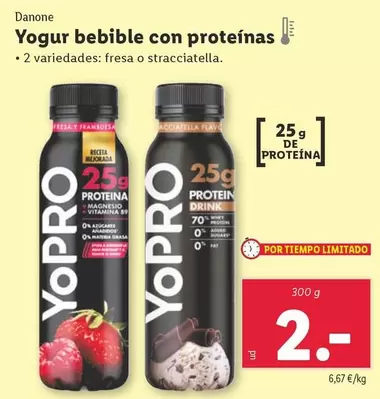 Oferta de Danone - Yogur Bebible Con Proteinas por 2€ en Lidl