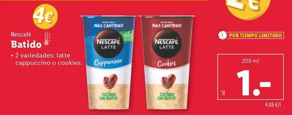 Oferta de Nescafé - Batido por 1€ en Lidl