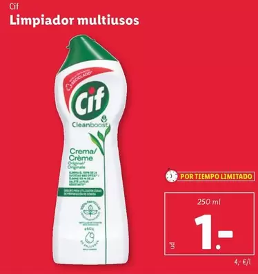 Oferta de Cif - Limpiador Multiusos por 1€ en Lidl