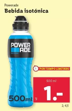 Oferta de Powerade - Bebida Isotonica por 1€ en Lidl