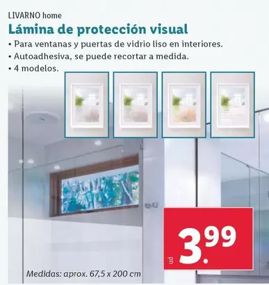 Oferta de Livarno Home - Lamina De Proteccion Visual por 3,99€ en Lidl